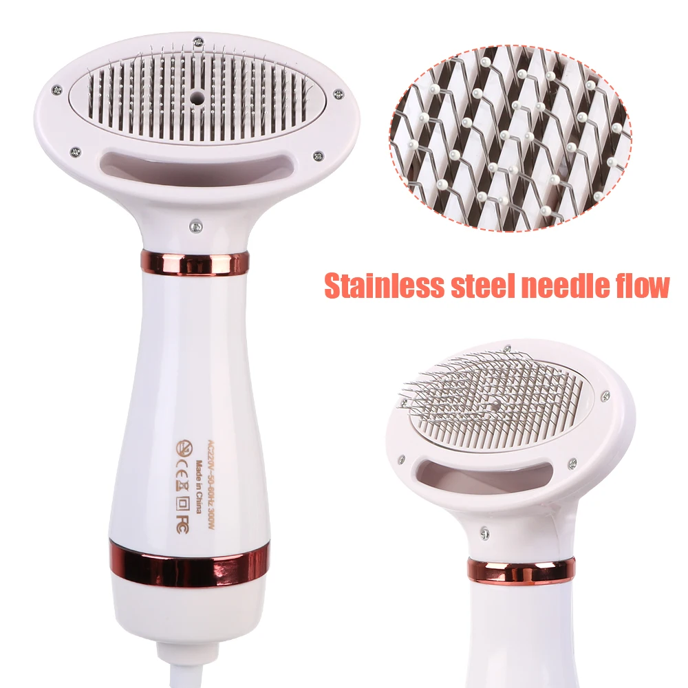 

Фен для домашних питомцев 2-в-1, расческа для котят с регулируемой температурой, уход за шерстью, воздуходувка для щенков, малошумная сушилка ...