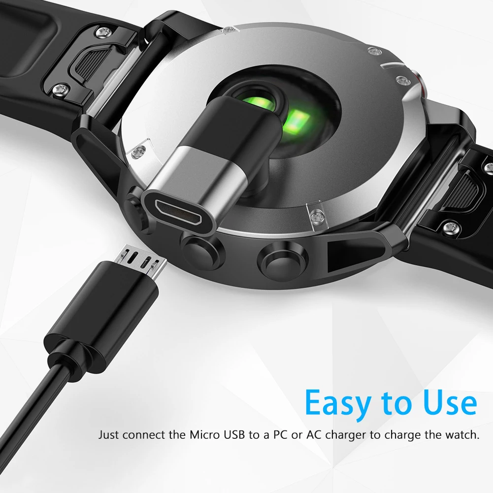 Переходник для зарядного устройства с разъемом USB Type C/Micro/ios на 4 контакта Garmin Fenix