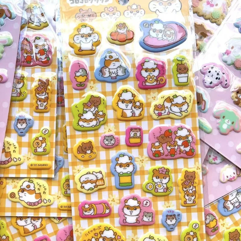 Фото Милые 3D-наклейки Kawaii Sugarbunnies Usahana: объемные стикеры из ПВХ с кроликами и хомяками для дневников, чехлов для телефонов, поделок своими руками, подарков друзьям №2