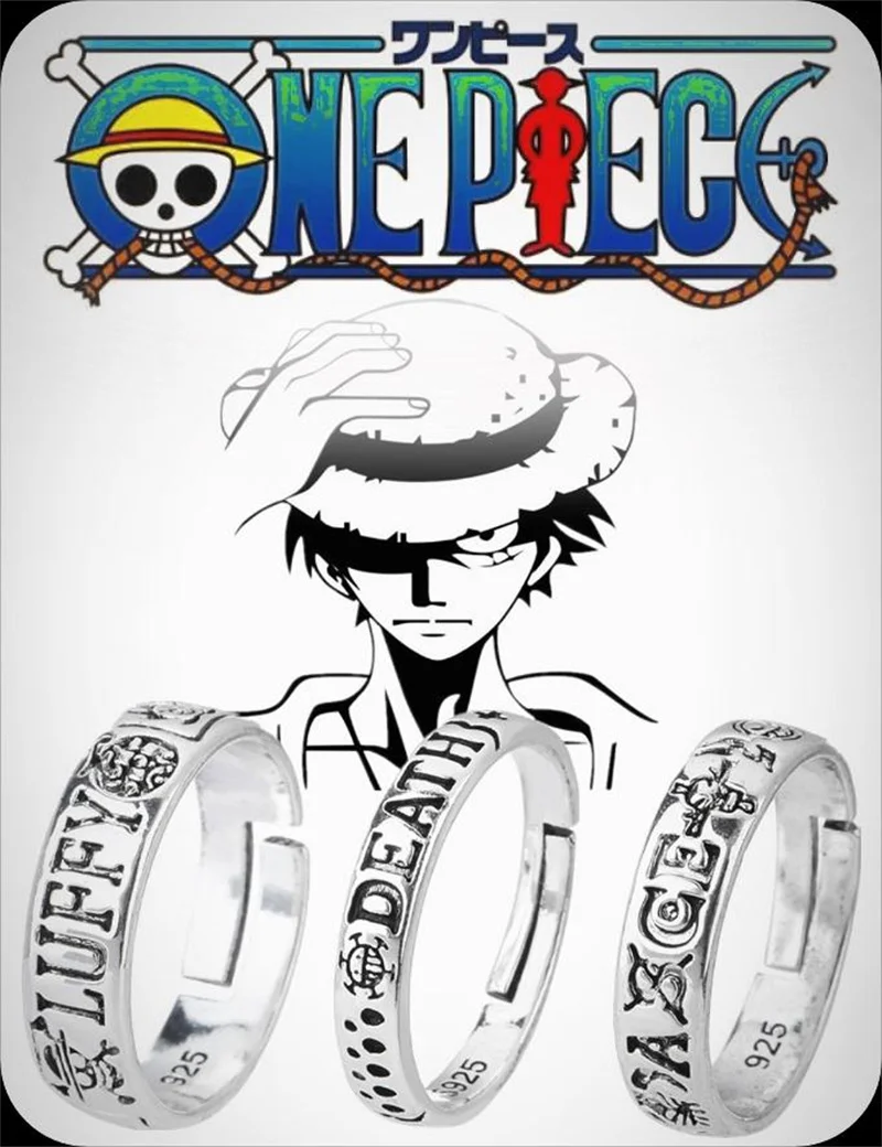 

One Piece Anime Figure Model Toys Two-Dimensional Adjustable Rings Cosplay Accessories Fashion Adult Peripherals Toys Boys Gifts
