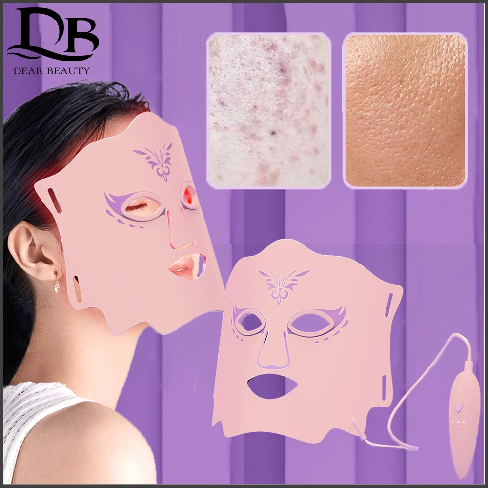 

LED Beauty Mask Photon Rejuvenation Lightens Fine Lines Brighten Skin Tone Repair Skin Promote Absorption Acne Removing