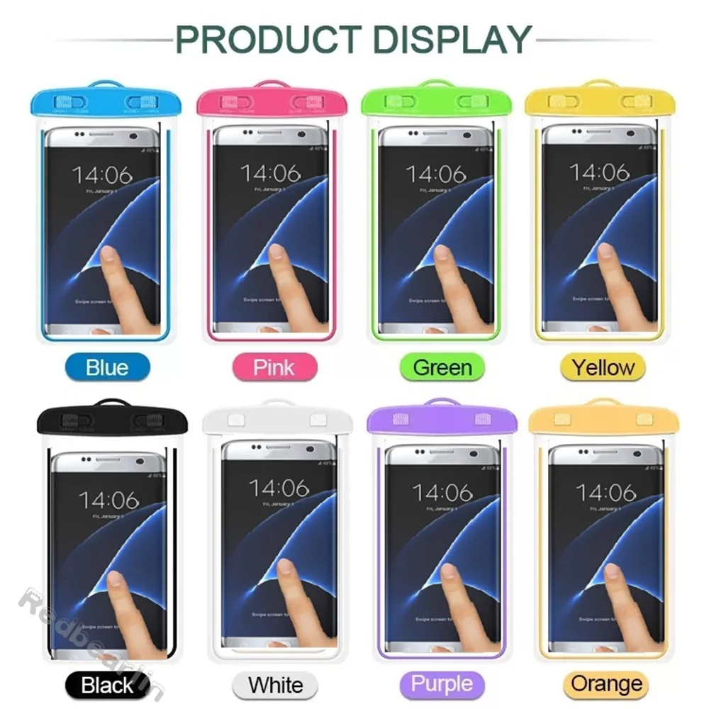 

10pcs Luminous Waterproof Pouch Swimming Beach Dry Bag Case Cover Holder for iphone 11 12 13 14 pro maxSamsung Xiaomi Case Bag