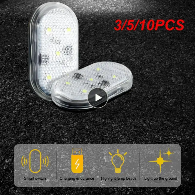 

3/5/10PCS Led Induction Light Universal 5v Car Door Opening Light Highlight Durable Atmosphere Light Car Styling Car Touch Light