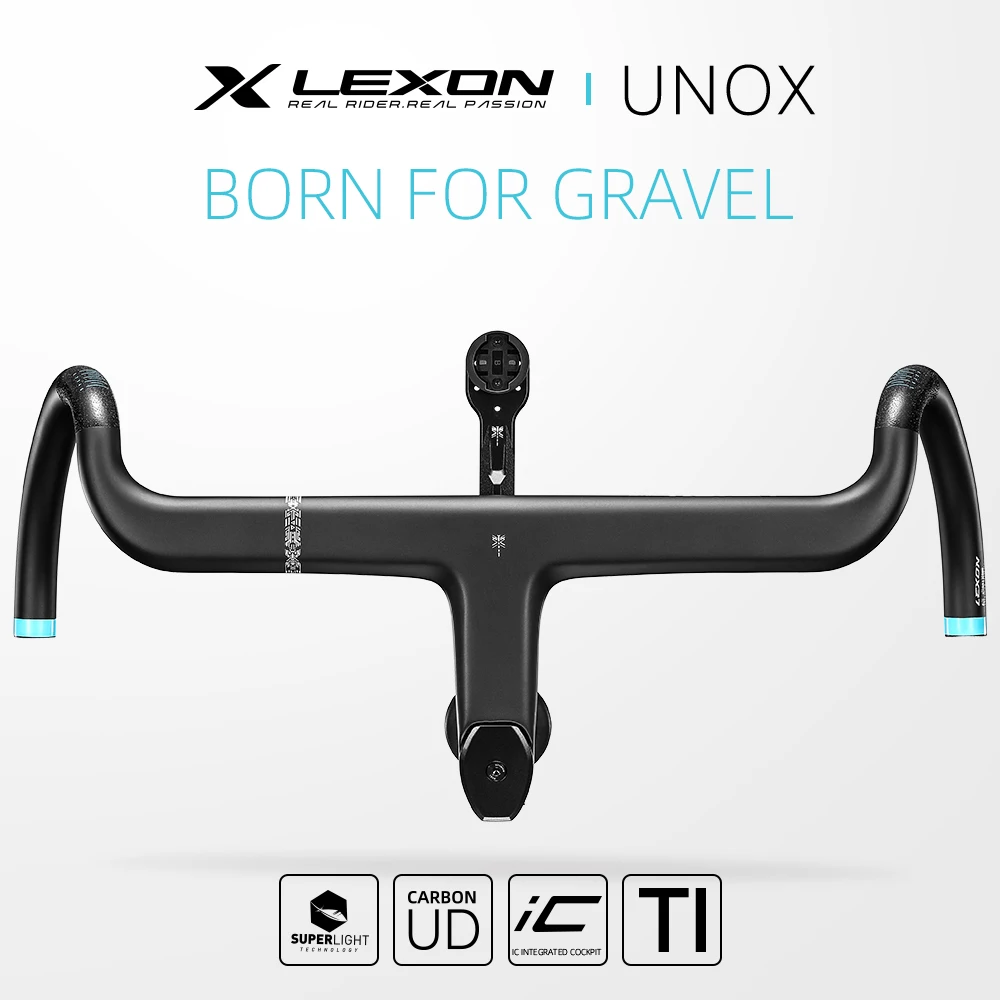 Фото LEXON UNOX Carbon Gravel, интегрированный руль для шоссейного велосипеда, 28,6 мм, гравийный велосипед, ручка T1000, гоночный изогнутый стержень, аксессуары для велосипеда №1