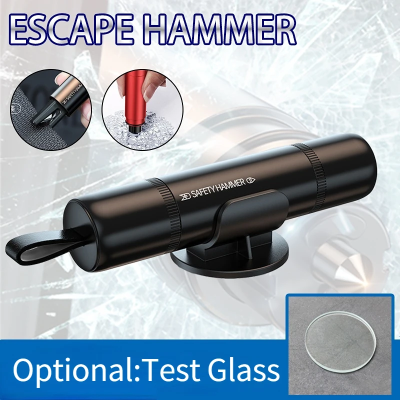 

Car Safety Hammer 2 In 1 Emergency Glass Breaker Cut The Seat Belt High Hardness Tungsten Steel Rescue Tool Auto Accessories