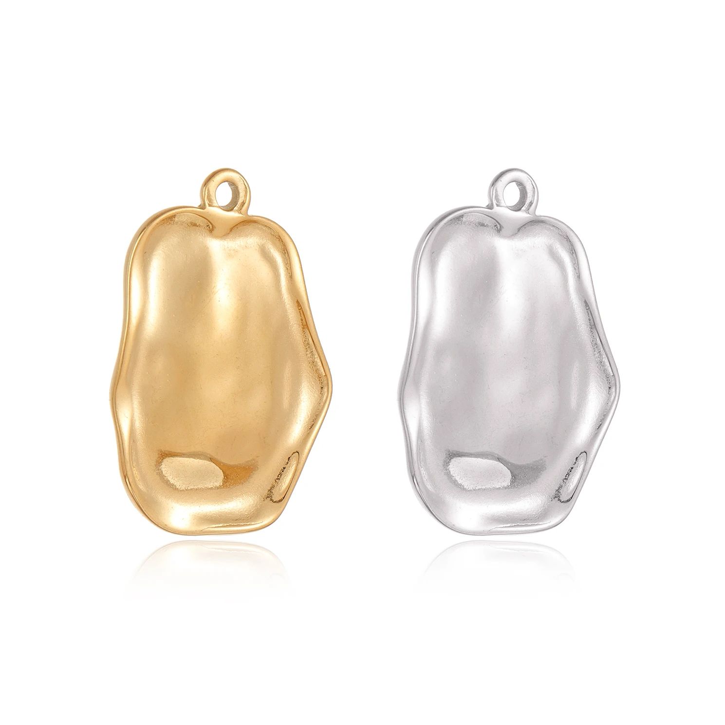 3Pcs/Lot Stainless Steel Charms Irregularity Embossing Stamping Blanks Tag Pendants DIY for Bracelet Necklace Jewelry Making