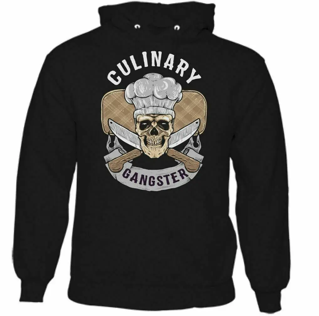 

Chef Hoodie Culinary Gangster Mens Funny Cook BBQ Masterchef Baker Skull Hat