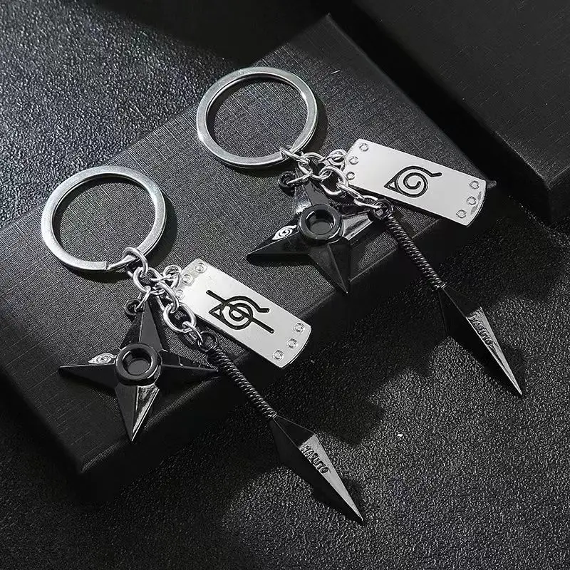 

NARUTO Kunai Shuriken Anime Keychain for Car Keys Bag Backpack Naruto Anime Trinkets Keyring Accessories Women Jewelry Men Gift