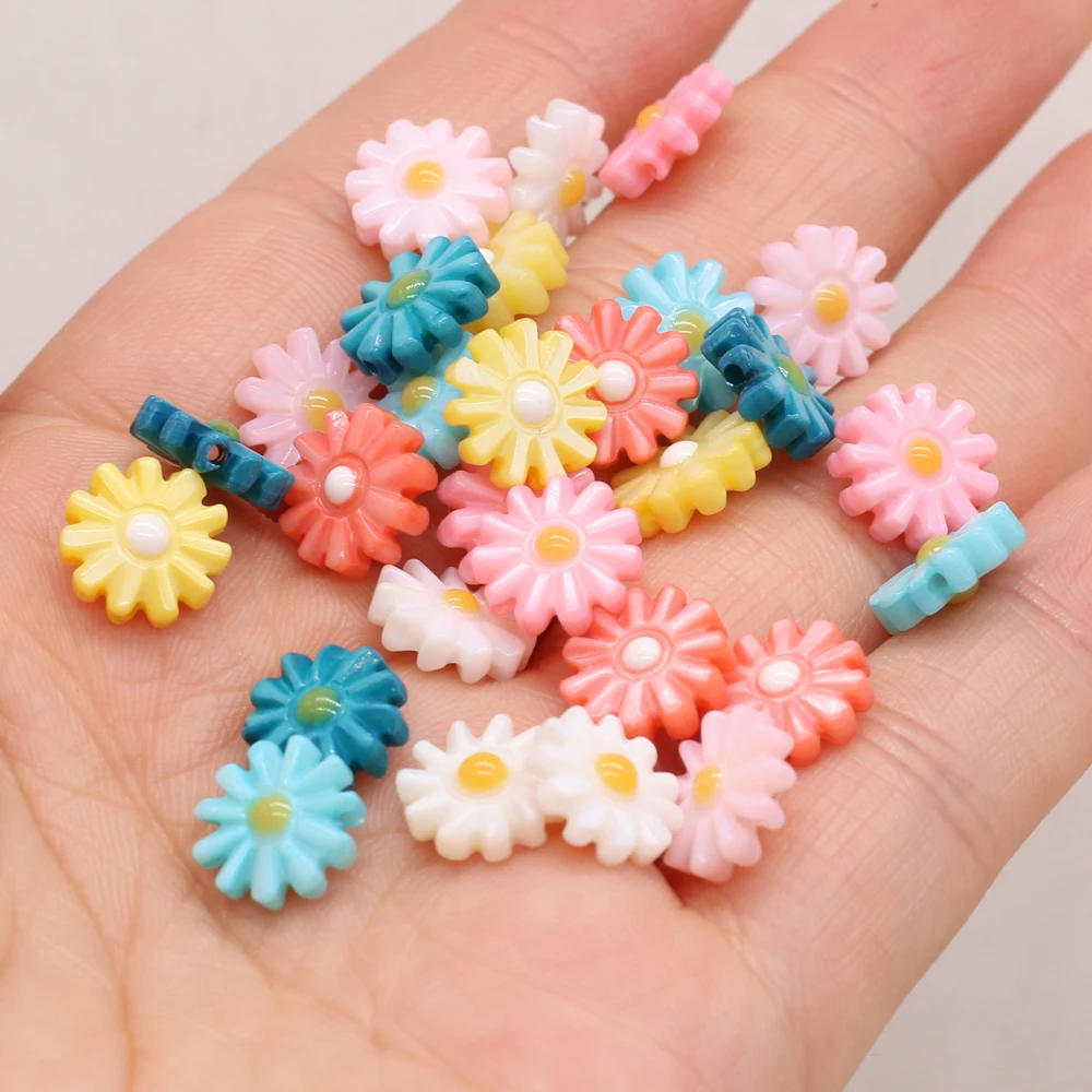 

5pcs Natural Freshwater Shell Sun Flower Beads 10mm Mother-of-pearl Loose Beads for Jewelry Making DIY Necklace Bracelet Earring