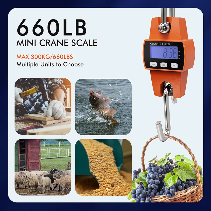 Весы подвесные цифровые из литая алюминия 300 кг