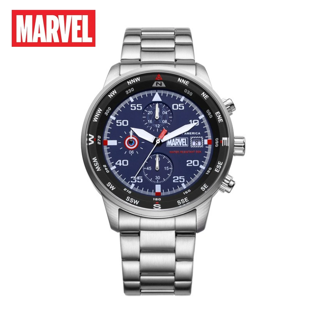 Marvel Men's Watch Spider -Man Giant America Captain Sports Luminous Steel Quartz Clock Relogio Masculino Gift With Box