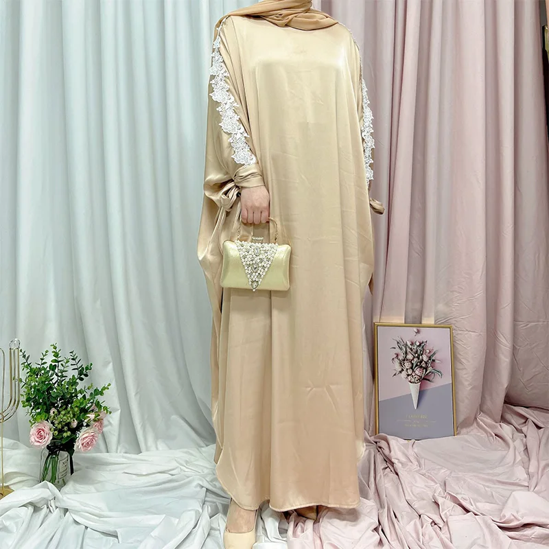 Модное Длинное платье с аппликацией для мусульманской женщины, одежда для Саудовской Аравии, Абайи, длинное платье для молитвы во французск...