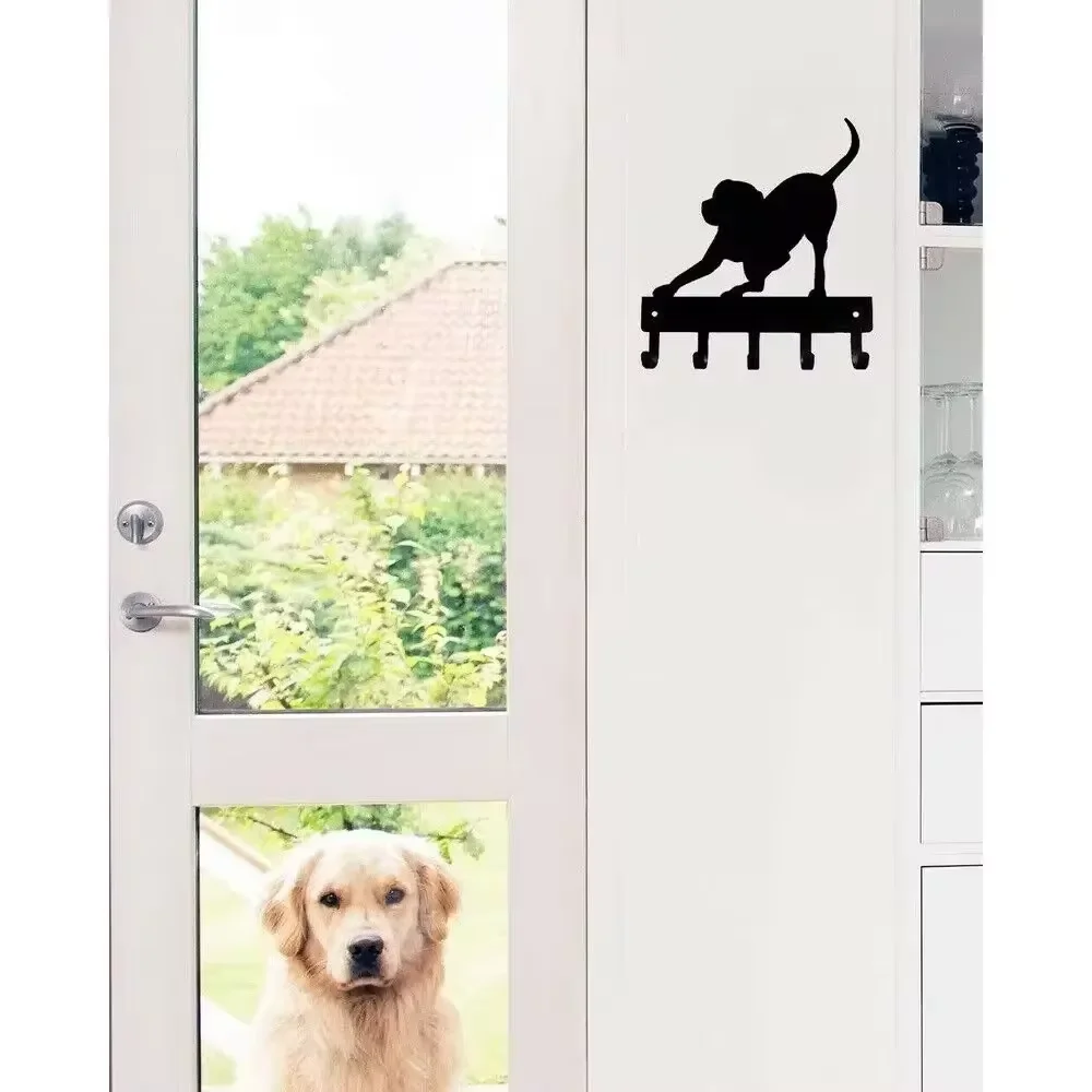 Настенная вешалка для ключей и поводка собак металлическая железная поделка