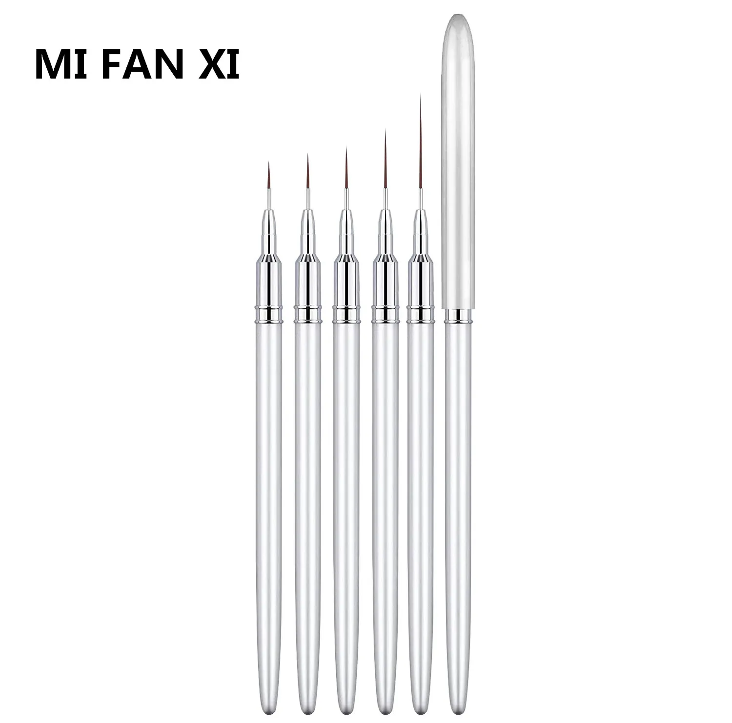 

Silvery Nail Liner Brushes Gel Nail Art Brush Nail Polish Painting Brush Nail Art Design Brush Pen Set Drawing Pen for Gel