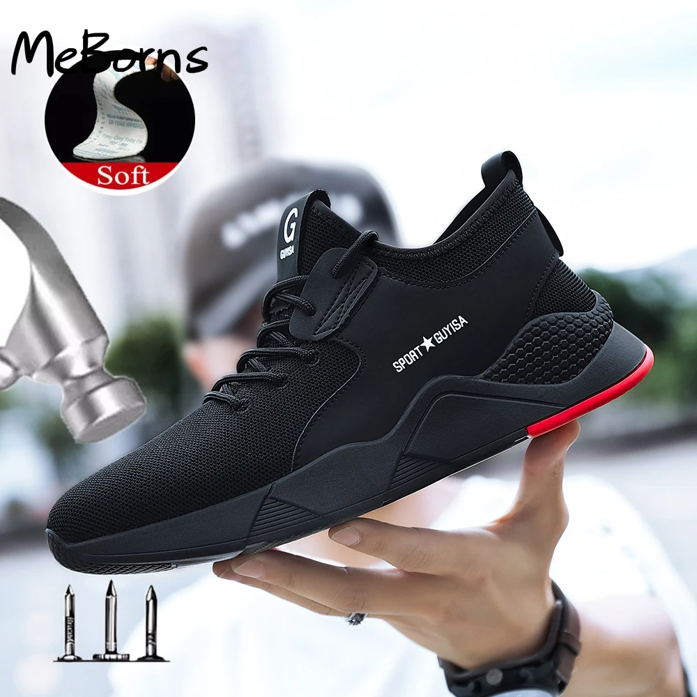 

safety shoe boots new 2022 new men work safety shoes steal toe safety shoes sneaker large size 48 size sports light shoes