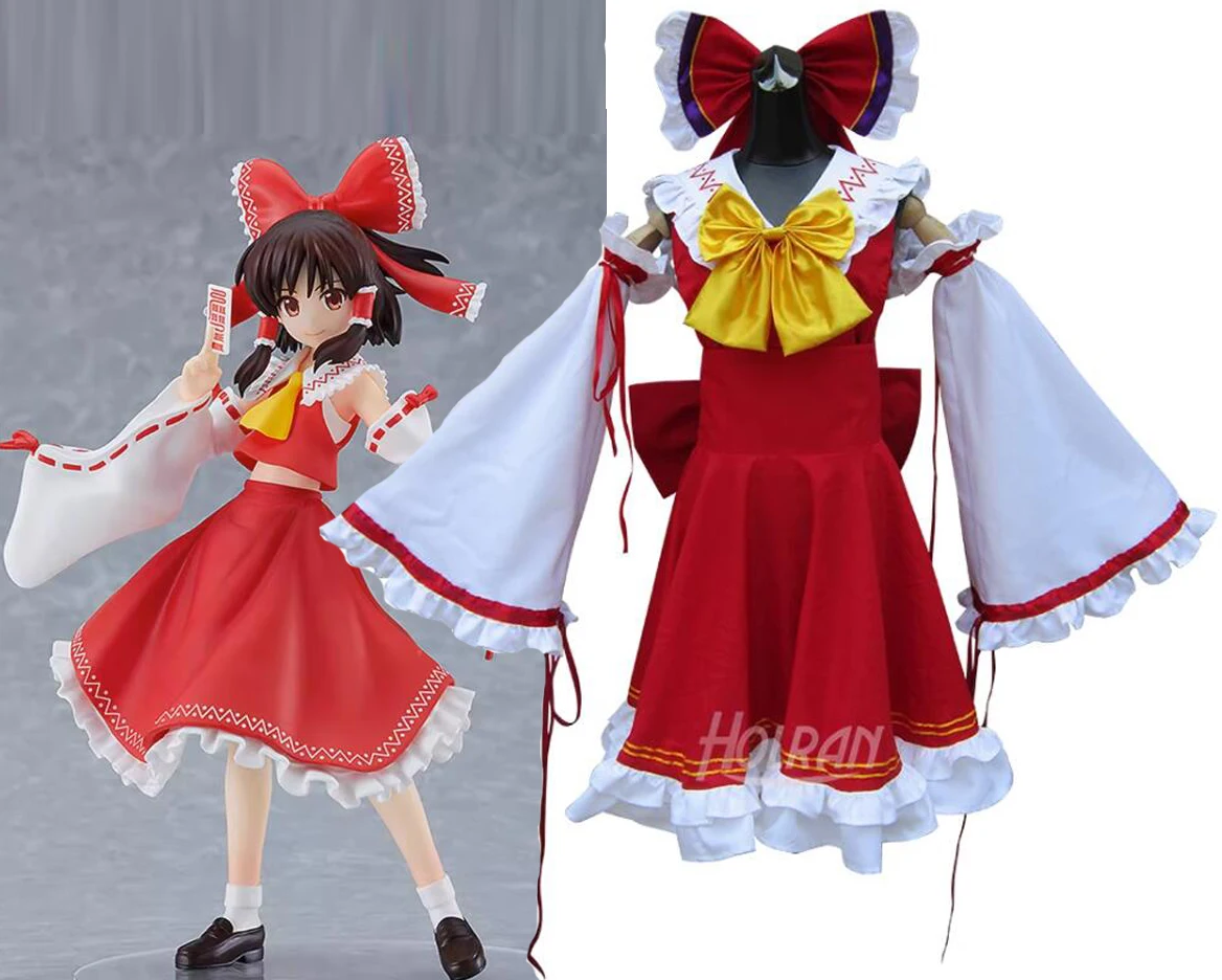 

Костюм для косплея Touhou Project, рубашка Hakurei Reimu, юбка, галстук-бабочка, костюм, одежда Miko