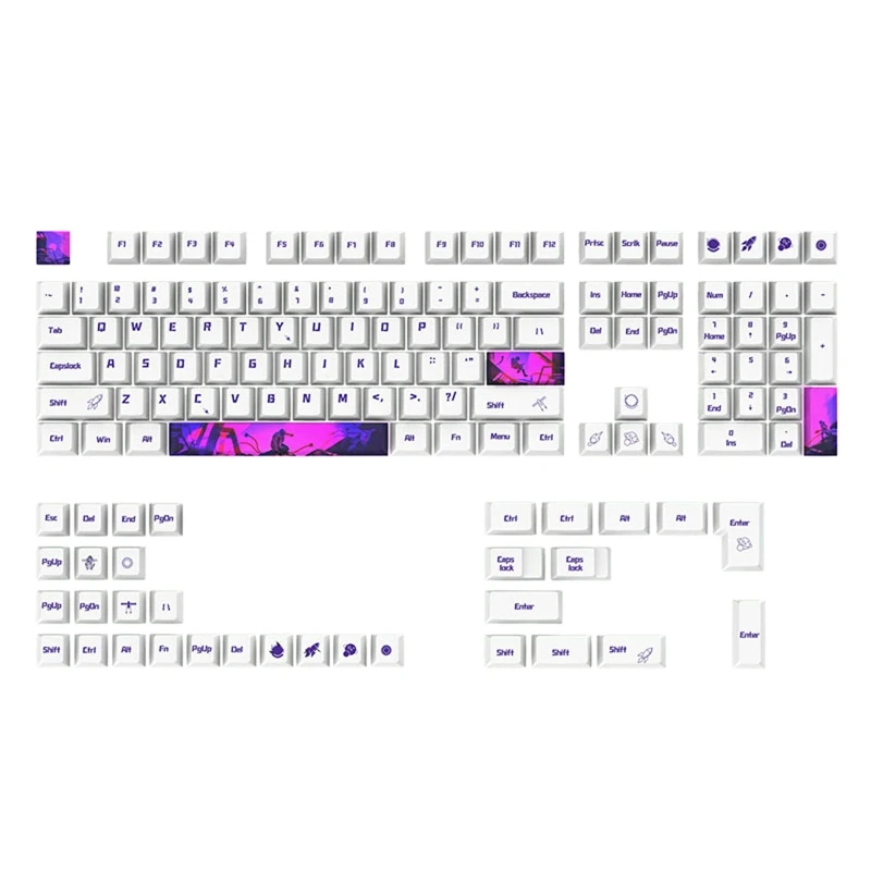

Электронные игровые колпачки для клавиш 108 клавиш PBT, 5 боковых красителей, сублимационные колпачки для клавиш с вишневым профилем, колпачки для механической клавиатуры