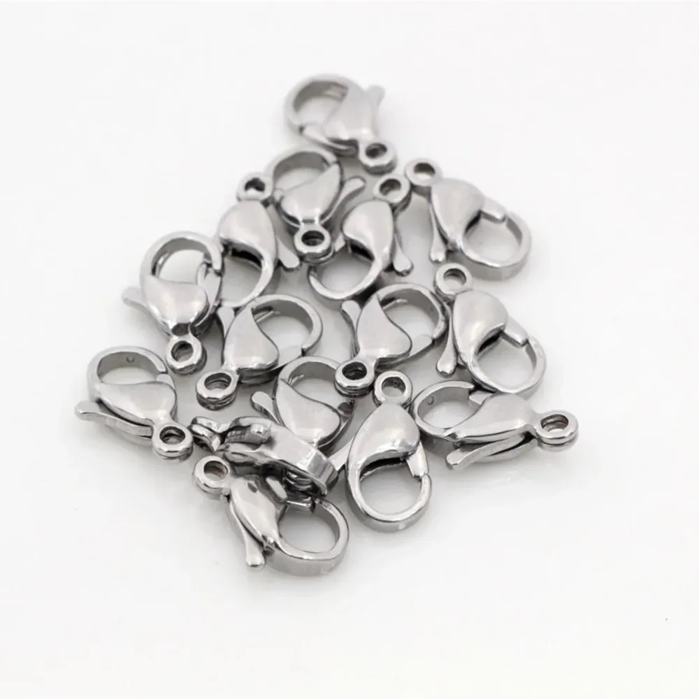 12*7mm 10*5mm Stainless Steel Gold Plated Lobster Clasp Hooks for Necklace&Bracelet Chain DIY Fashion Jewelry Findings