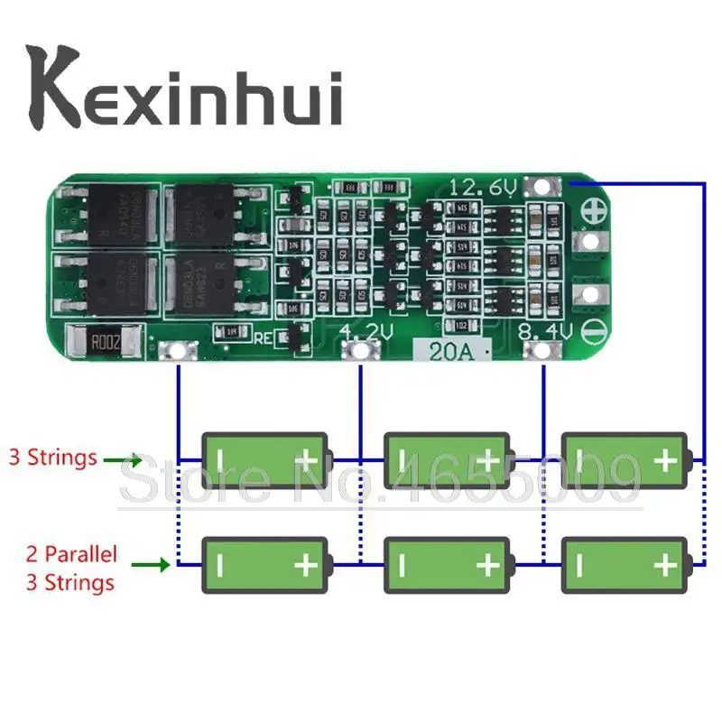 3S 20A литий-ионный аккумулятор 18650 зарядное устройство PCB плата защиты BMS 12 6 V Cell 59x20x3