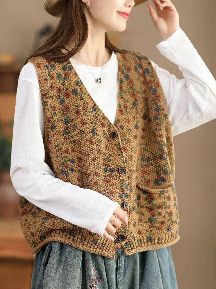 Короткий кардиган для мам среднего возраста жилет Ранняя осень трикотажный топ