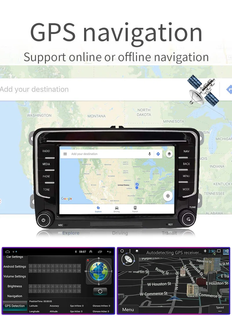 Автомагнитола Carplay мультимедийная стерео-система на Android 11 с GPS для Volkswagen Skoda Octavia