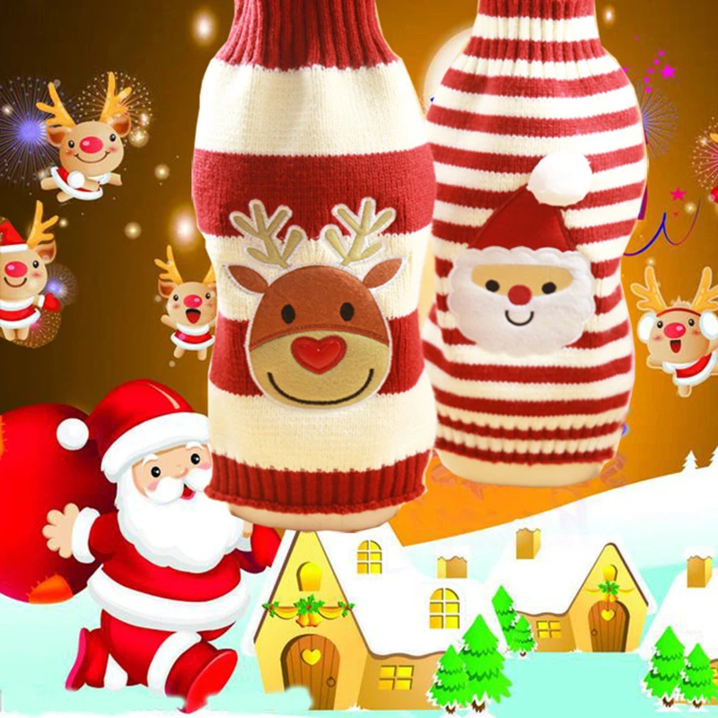 

Christmas Sweater Cat Dog Warm Coat Kitten Puppy Sweater Elk Old Man Stretch Two-legged Clothes Christmas Dress Up Costumes