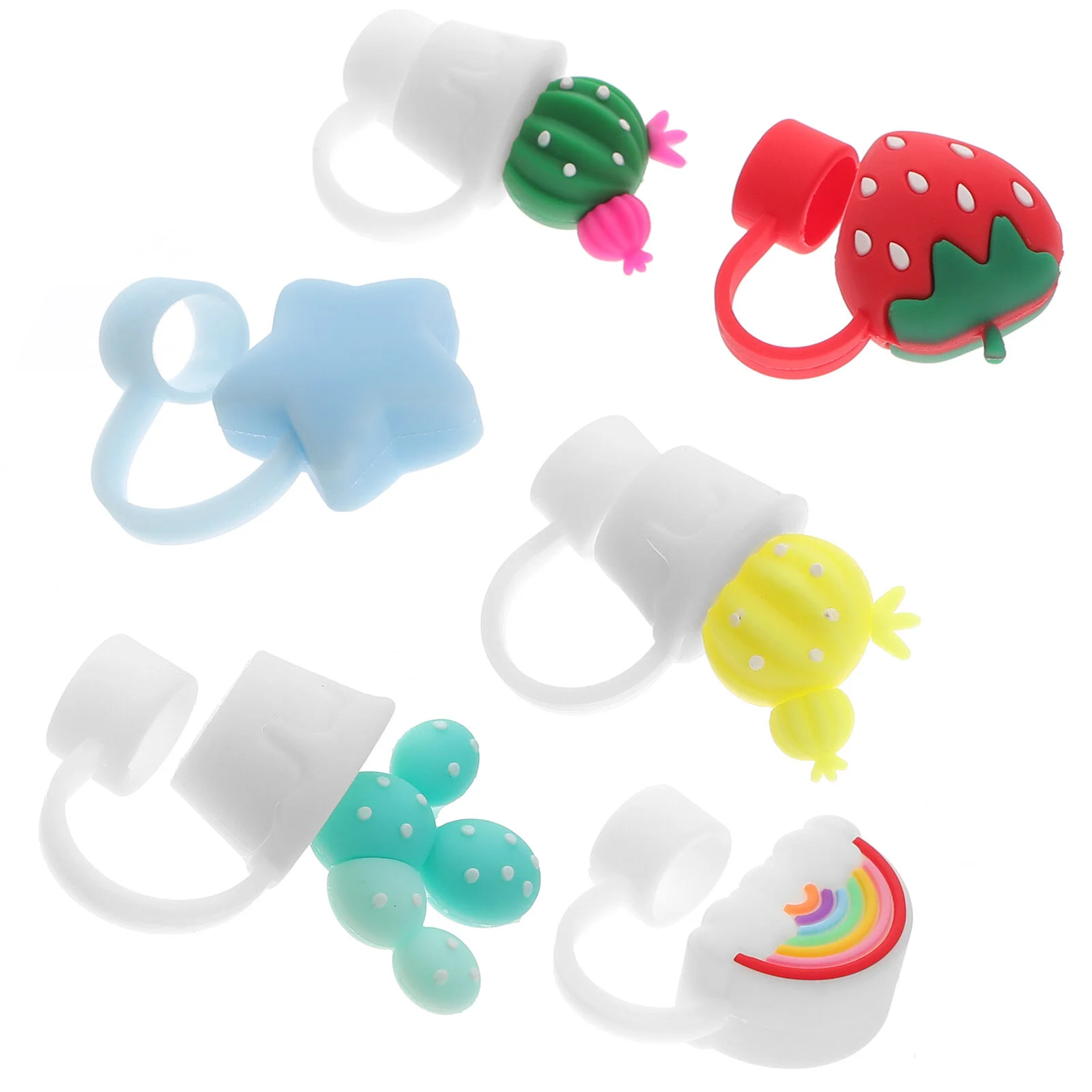 

Plugs Cocktail Straws Topper Hat Topper Silicone Tip Drinking Tips Cute Topper Covers Protector Glass Pipette