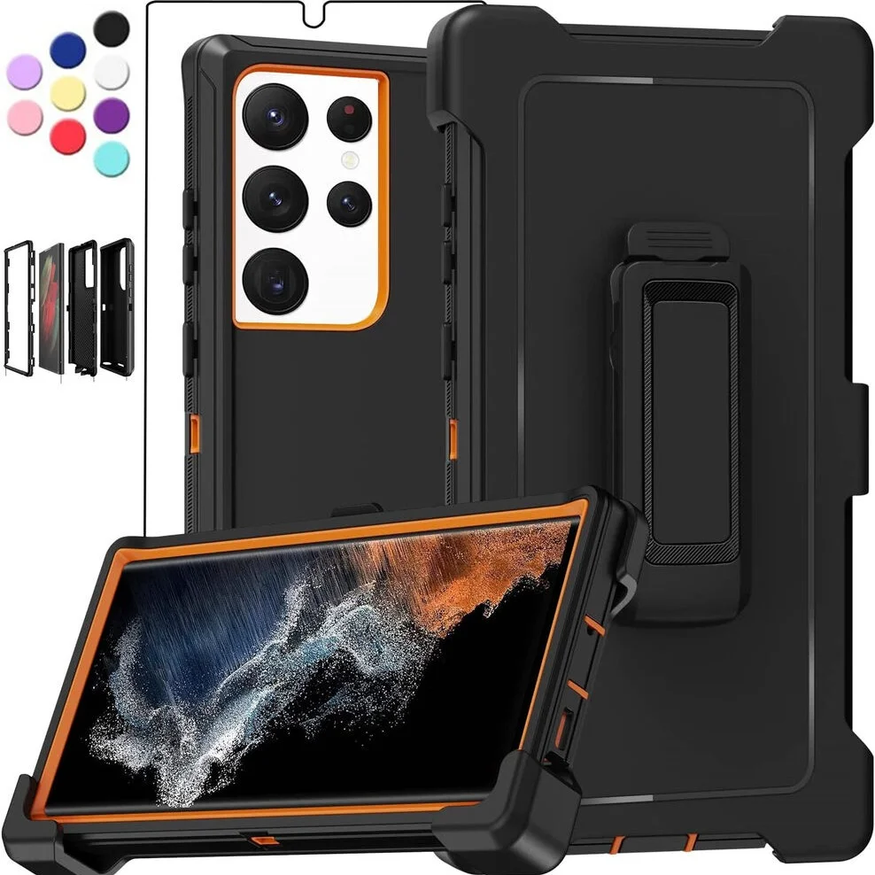 

Shockproof Defender Case Cover + Screen For Samsung Galaxy S23+ S23 Plus S22 Ultra S21 S20 Cases With Screen Protector Optional