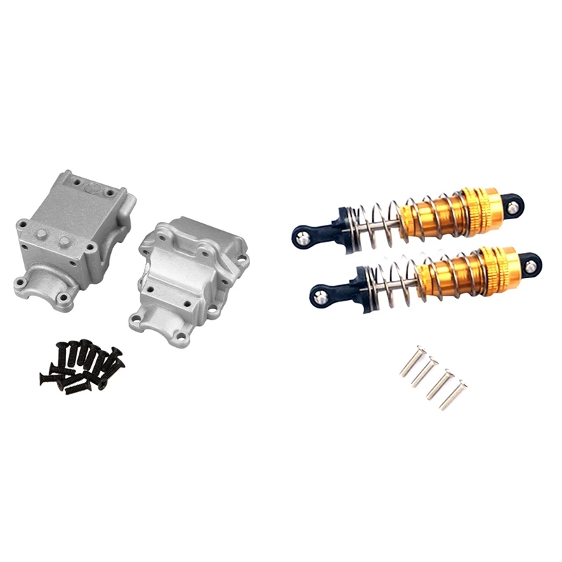 

2 шт., металлический амортизатор для Wltoys 144001 1/14 и 1 набор, металлическая коробка передач, верхняя и нижняя крышки 144001-1254