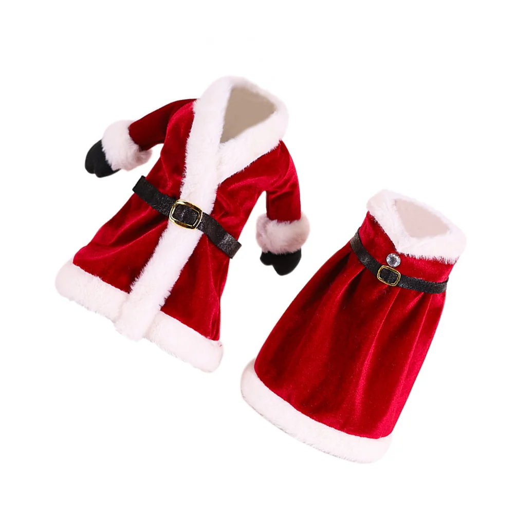 

2PCS Dress Suit Dinner Table Christmas Bottle Covers Bags Christmas Bottle Covers
