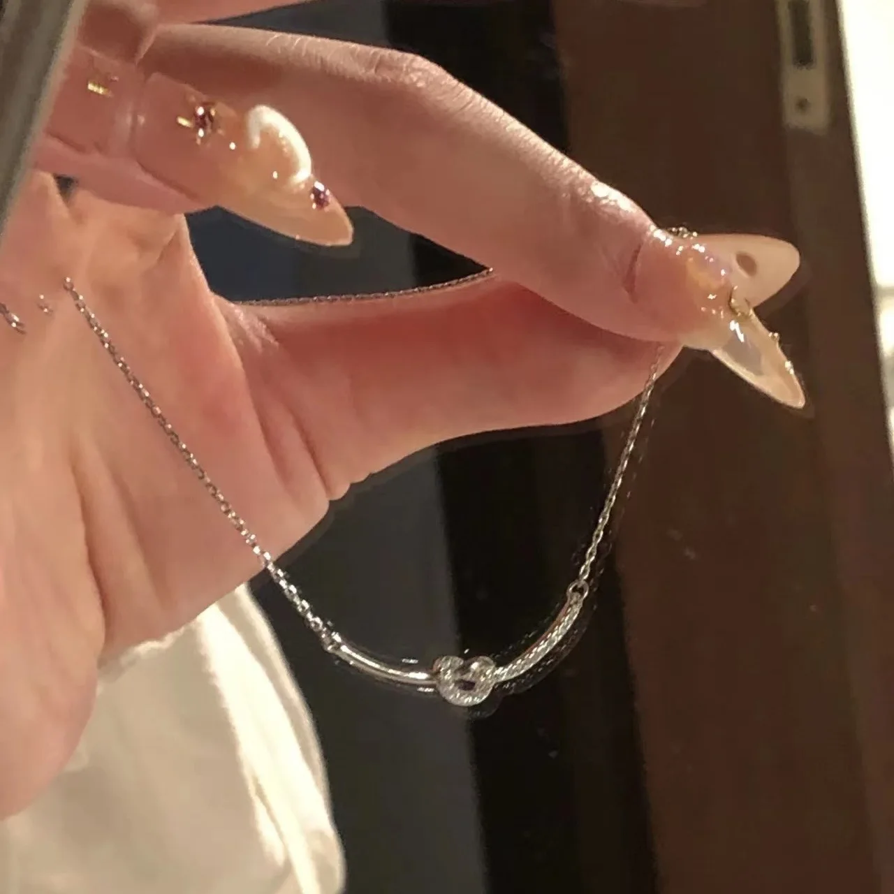 1 шт. изысканный узел в форме дуги инкрустация модное ожерелье из меди и циркония