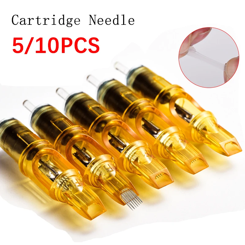

Sdotter 5/10pcs Yellow Dragonfly Tattoo Cartridge Needle 1 3 5 7 9 11 13 14 15 RL RM RS M1 For Tattoo Machine Pen Needle Accesso