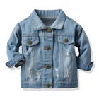 Детские джинсовые пальто, одежда на весну и осень, куртки с длинным рукавом для маленьких мальчиков и девочек, пальто с капюшоном, джинсовые куртки для детей