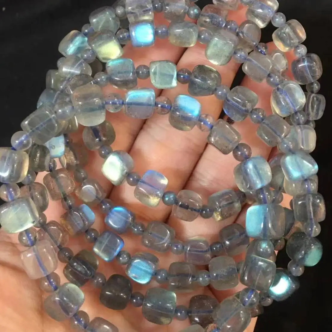 

AKAC 100% natural labradorite Approx6-8*6-8mm bracelet beads
