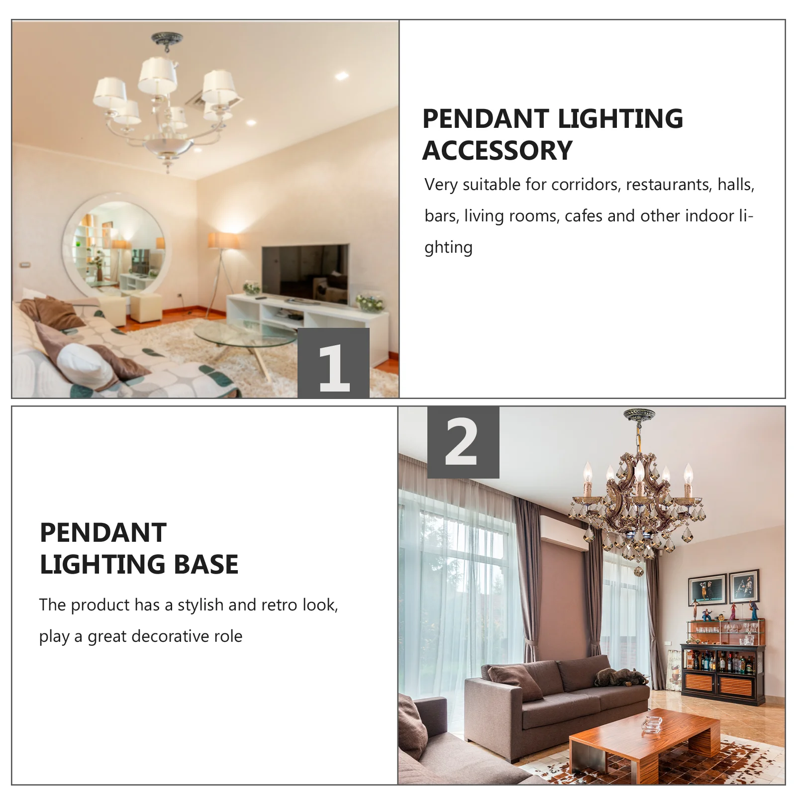 

Chandelier Shade Hook Light Fixture Mounting Bracket DIY Pendant Kit Canopy Plate