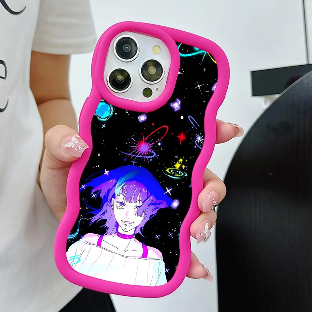 Фото Чехол JJK Kirara Hoshi для iPhone 17 16 15 14 13 12 11 Air Pro Max Plus, красный, из мягкого ТПУ, с волнистым краем