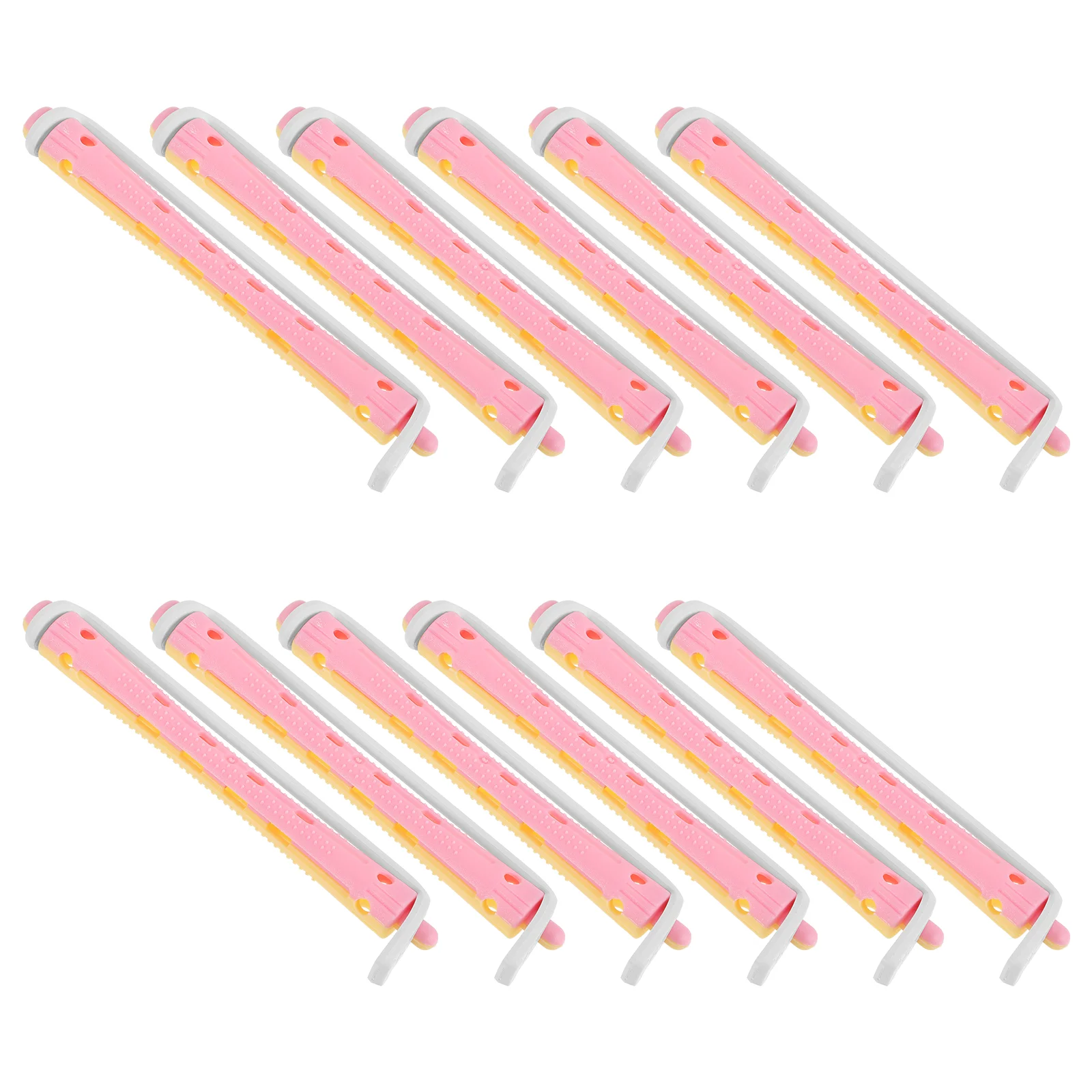 

12 Pcs Hair Rollers Long Curling Perm Rod Curlers Plastic Rods Flexible Women Short Small