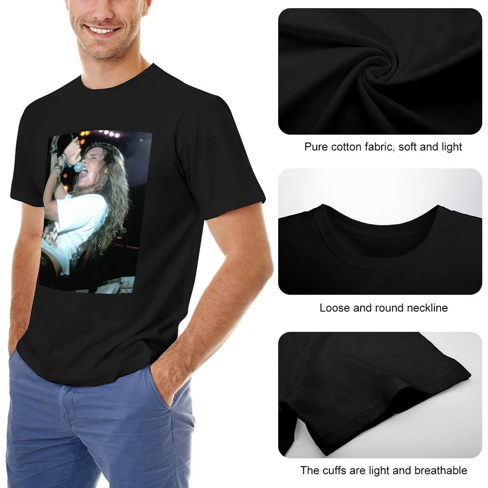 Футболка с фотографией Sebastian Bach Skid Row для мальчика одежда в стиле аниме мужская