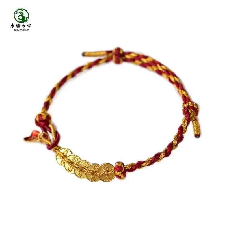 Браслет с пятью императорами и деньгами тканая веревка ручной работы монета