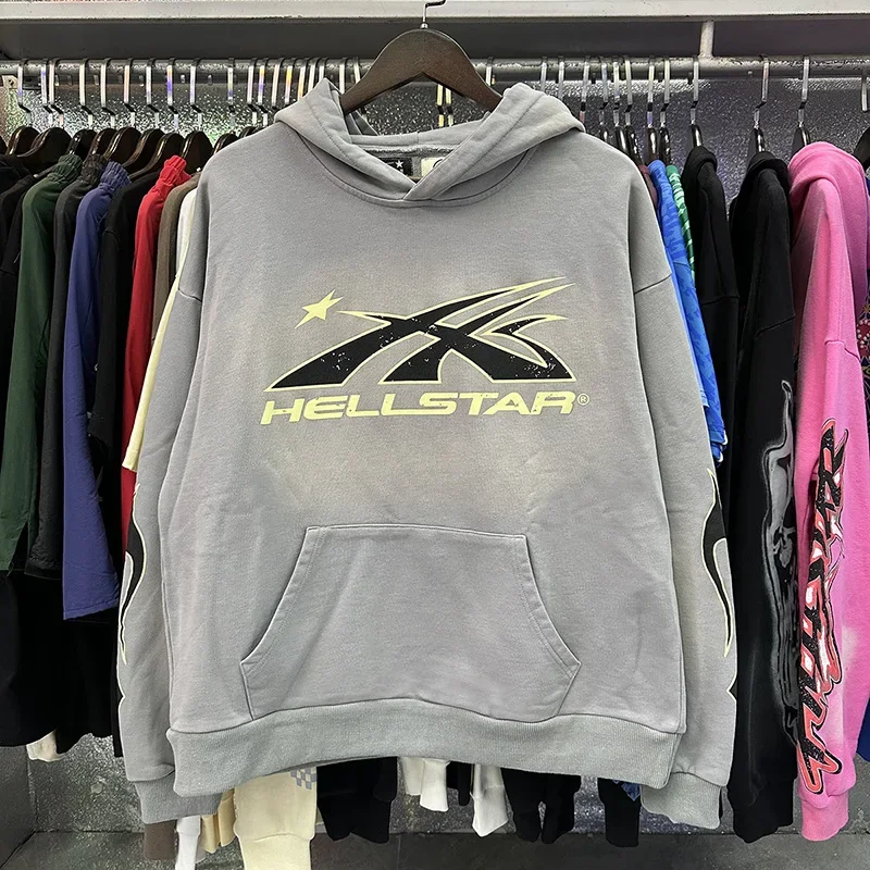 

2024 Newest Outdoor Hellstar Flame Five-pointed Star Printing Hoodies Men's And Women's Hooded Sweatshirts Hip Hop Style