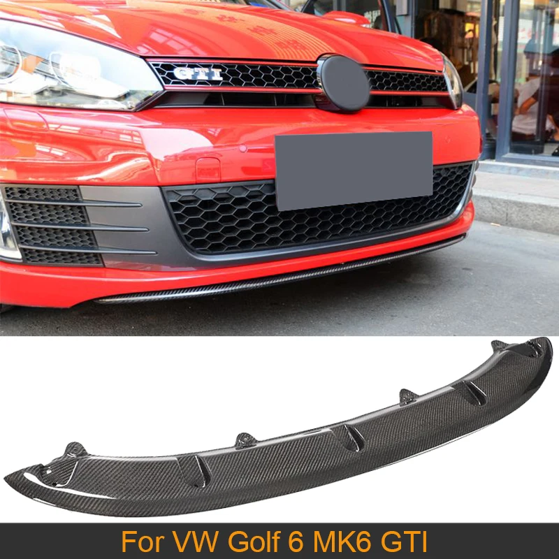 

Carbon Fiber Front Bumper Lip Spoiler For Volkswagen Golf 6 VI MK6 GTI 2010 - 2013 Car Front Bumper Lip Chin Spoiler Black FRP