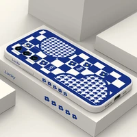 blue plaid flower phone case for huawei p40 p50 p30 p20 pro lite nova 5t y7a mate 40 30 20 pro lite liquid silicone cover