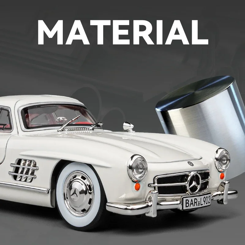 Винтажная модель автомобиля из сплава звуковой свет моделирование 1:24 Benz 300SL