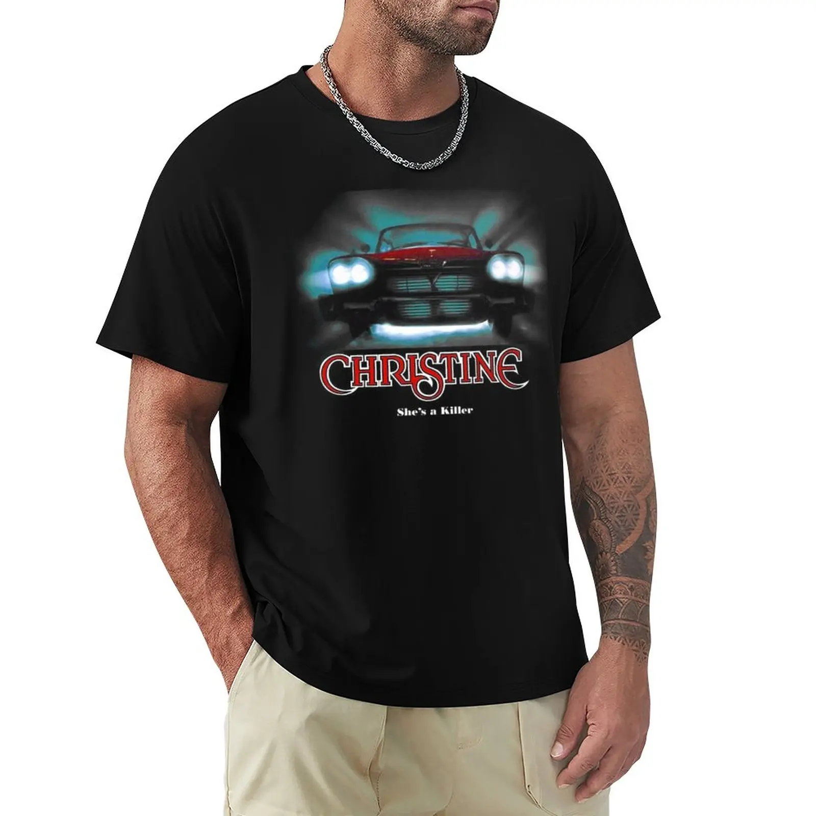 

Awesome Movie Car Christine T-Shirt Aesthetic Clothes Graphic T Shirts Slim Fit T Shirts For Men