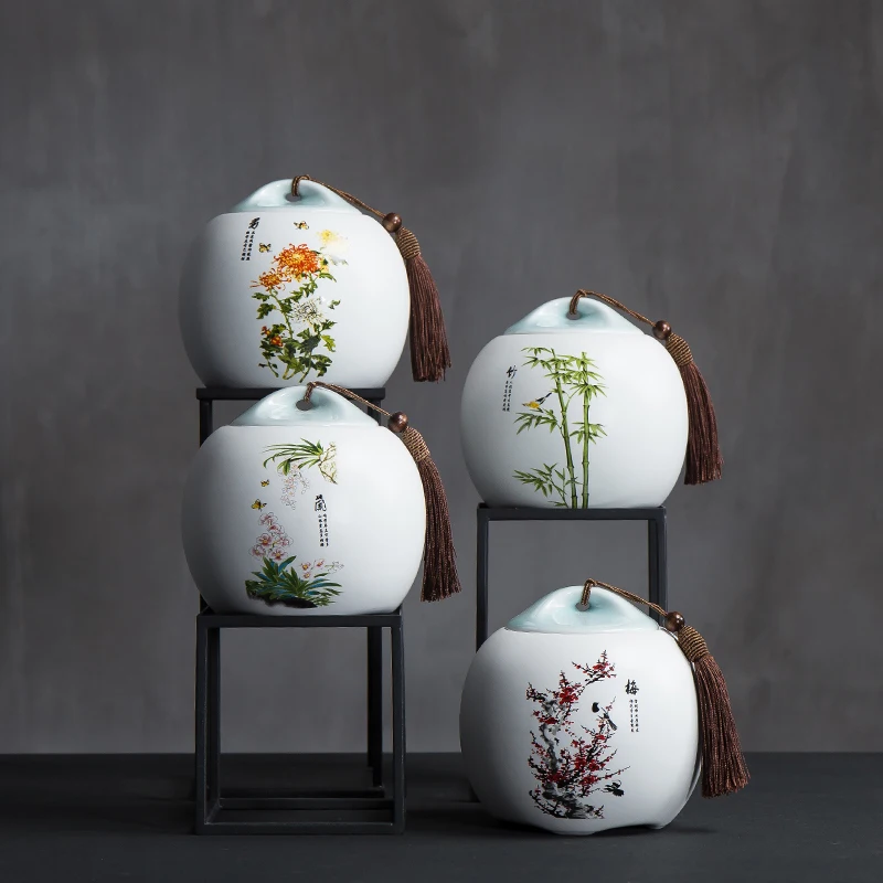 

Китайские чайные конфеты ручной работы, цветные керамические влагостойкие герметичные чайные, сахарные, кофейные конфеты, домашнее хранил...