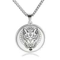 2022 ancient egypt bastet statue cat pendant necklace sphinx amulet jewelry stainless steel choker eye of horus ankh necklace