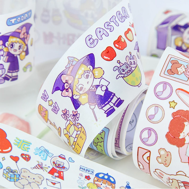 

Cute Party Girls Washi Tape Kawaii Decorative Ribbons Phone Laptop Label Accessories Seal Postcards Letters Scrapbooking Collage