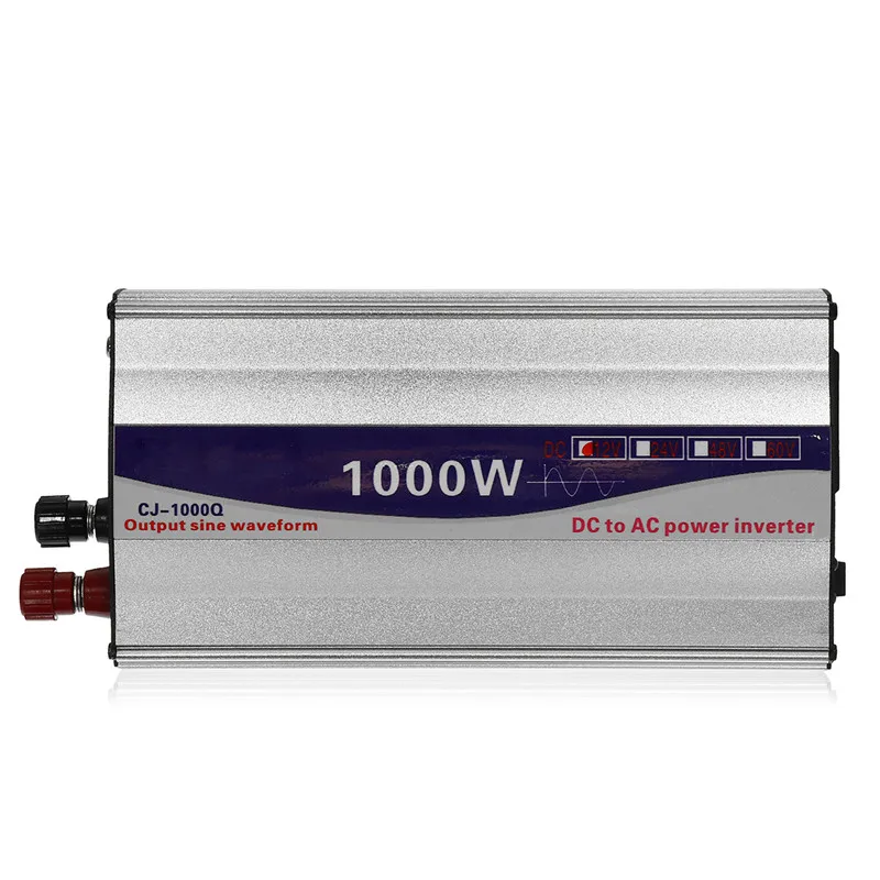 1000W Pure Sine Wave Power Voltage Converter DC 12V/ 24V To AC 220V Converter Transformer LED Display Power Supply Car Inverter