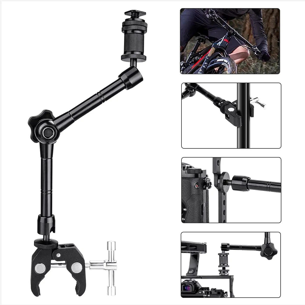 

11inch Flerxible Articulating Friction Magic Arm & Super Clamp for Camera Rig, LCD Monitor, LED Flash Light, Cage, DSLRss