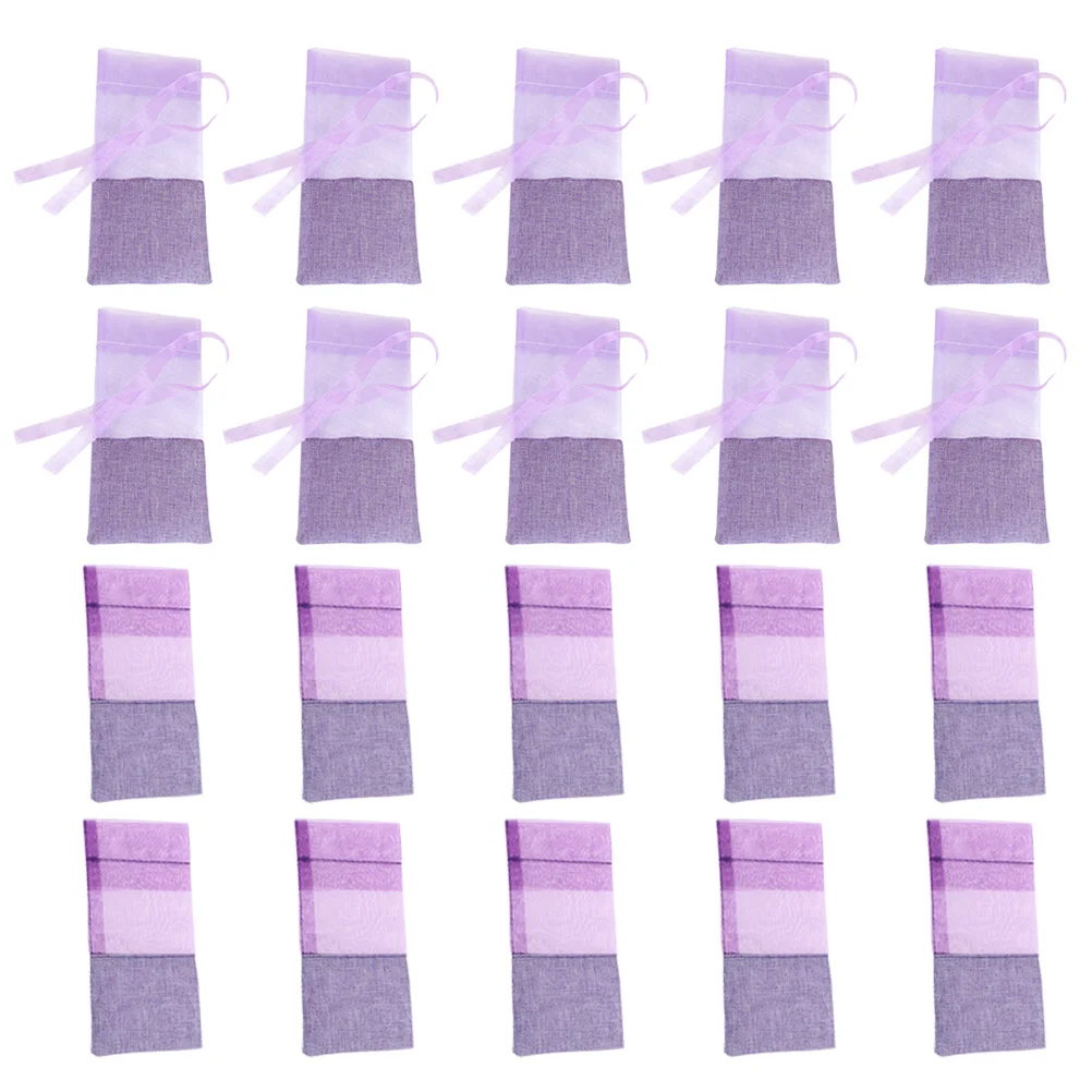 

20pcs Gauze Lavender Bags Fragrance Pouch Empty Sachets Bag for Wardrobe Car (Dark Purple and Light Purple, 10 of each)